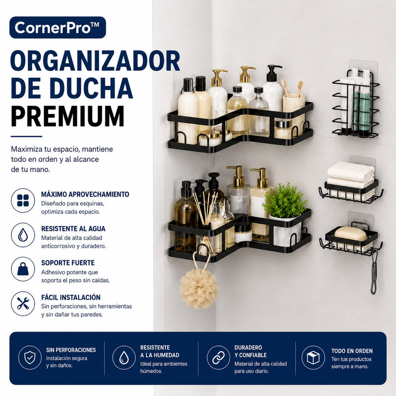CornerPro™ | Organizador de Ducha Premium 5 en 1