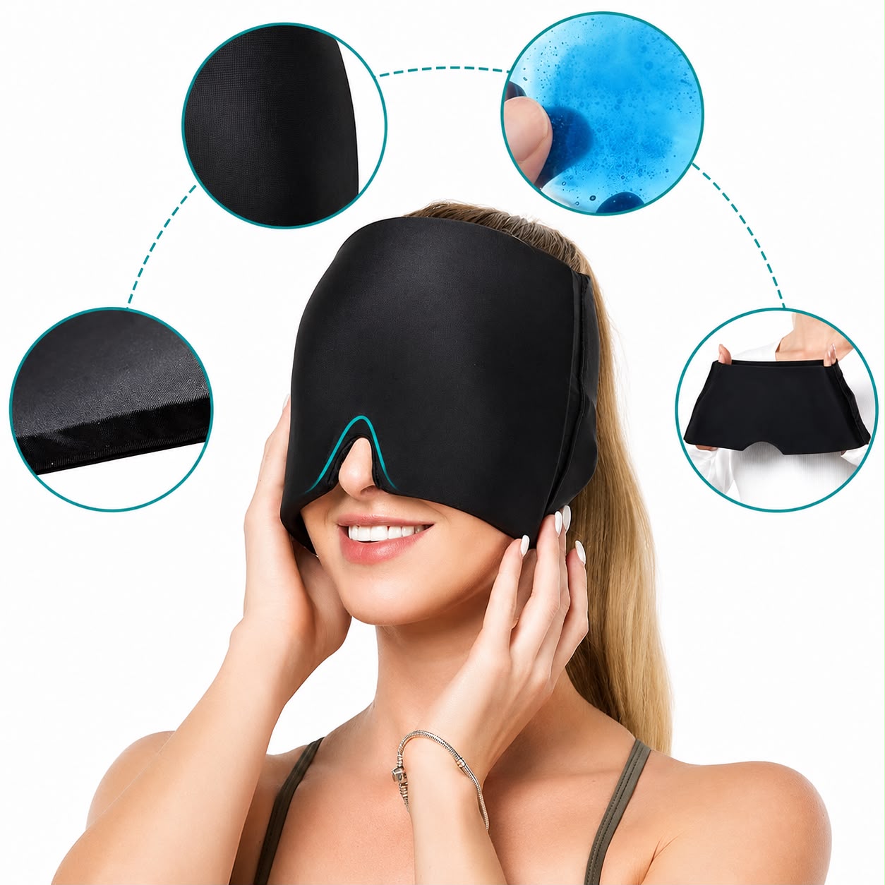 MigraCool™ Pro Gorro Terapéutico de Frío para Migraña y Dolor de Cabeza
