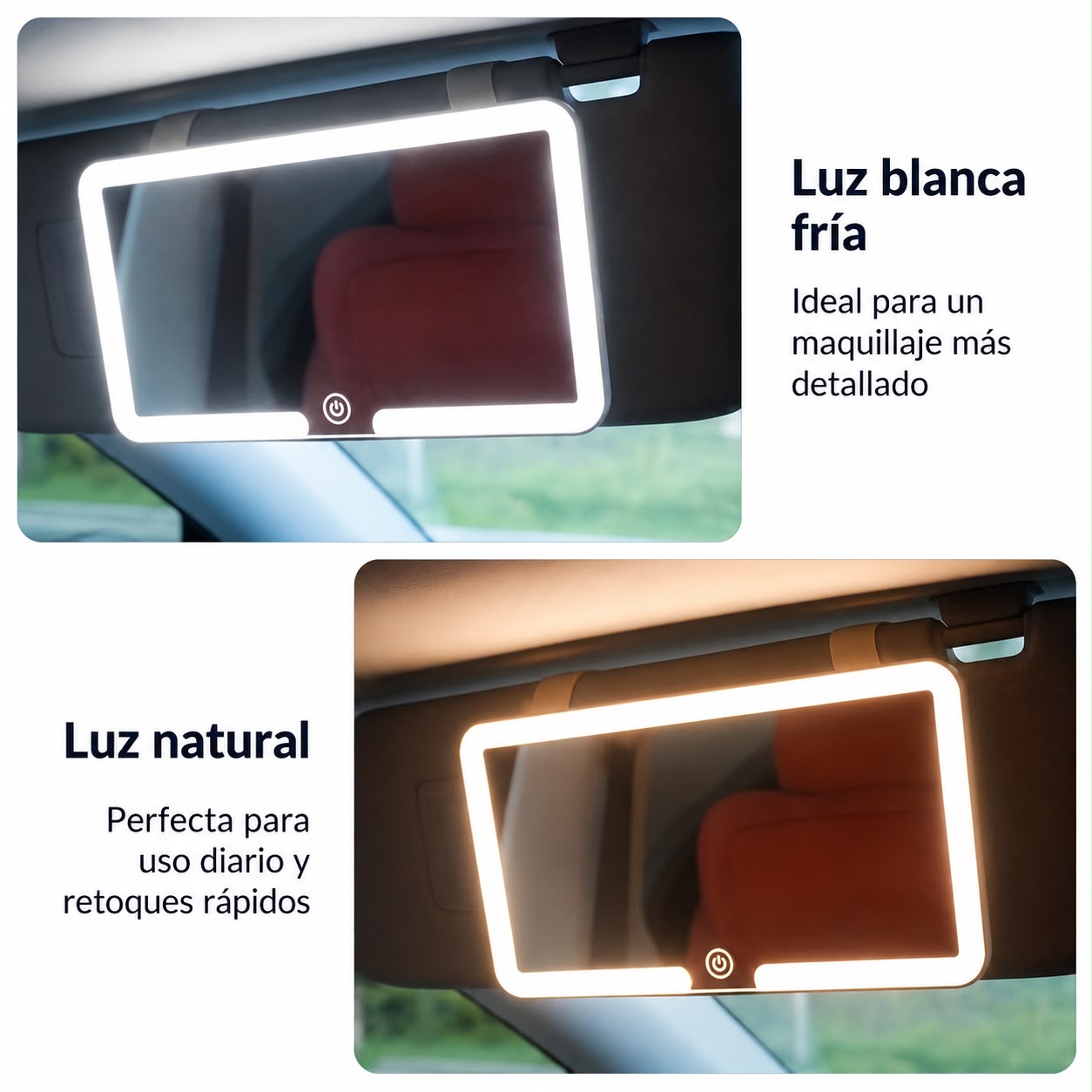 LumiVisor™ | Espejo LED Premium para Maquillaje en Auto