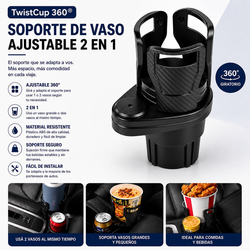 TwistCup 360® - soporte de vaso ajustable 2 en 1