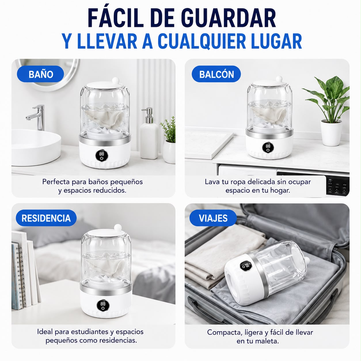 MiniLavadora™ Smart Portátil Inalámbrica